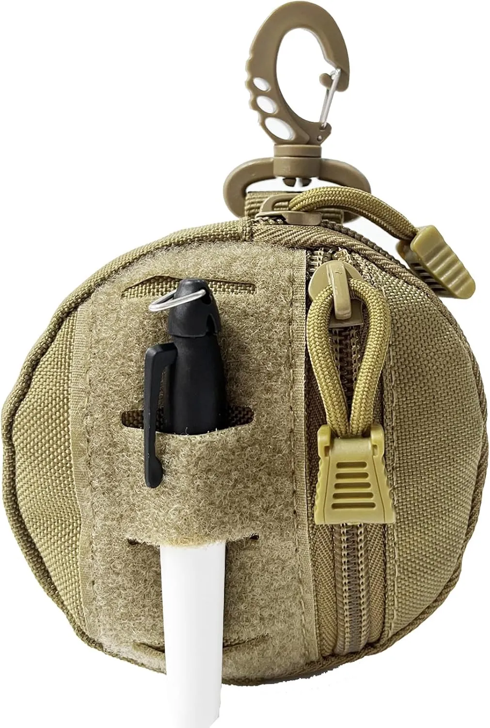 1000D Laser Cut Molle Pouch EDC Pouch Tactical Round Zipper Bag Case Coin Pouches Coin Purse Keychain Little Change Wallet Wireless Headset Pack Gadget Bag