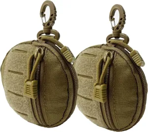 1000D Laser Cut Molle Pouch EDC Pouch Tactical Round Zipper Bag Case Coin Pouches Coin Purse Keychain Little Change Wallet Wireless Headset Pack Gadget Bag