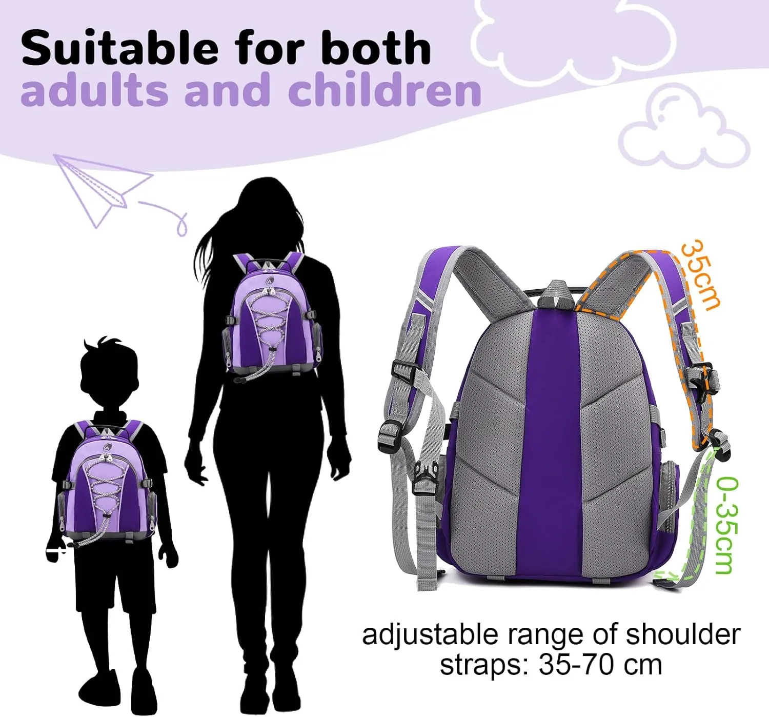 10L Lightweight Small Hiking Backpack for Girls, Mini Backpacks for Women, Nano Waterproof Day packs for Travel Casual Everyday, Purple