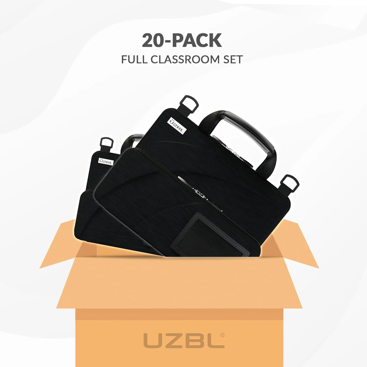 11-11.6 Inch Always-On Chromebook Case with Pouch and Shoulder Strap, Work-In Hard Protective Laptop Case, 20 Pack