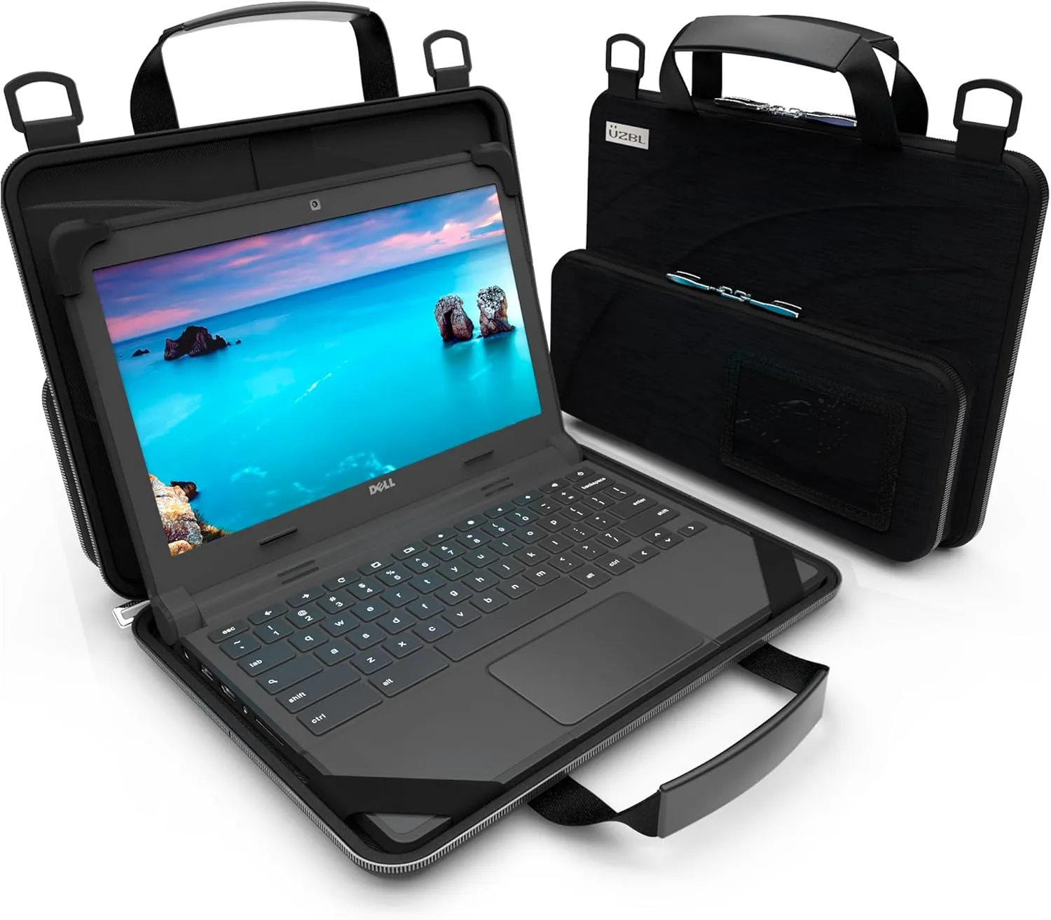 11-11.6 Inch Always-On Chromebook Case with Pouch and Shoulder Strap, Work-In Hard Protective Laptop Case, 20 Pack