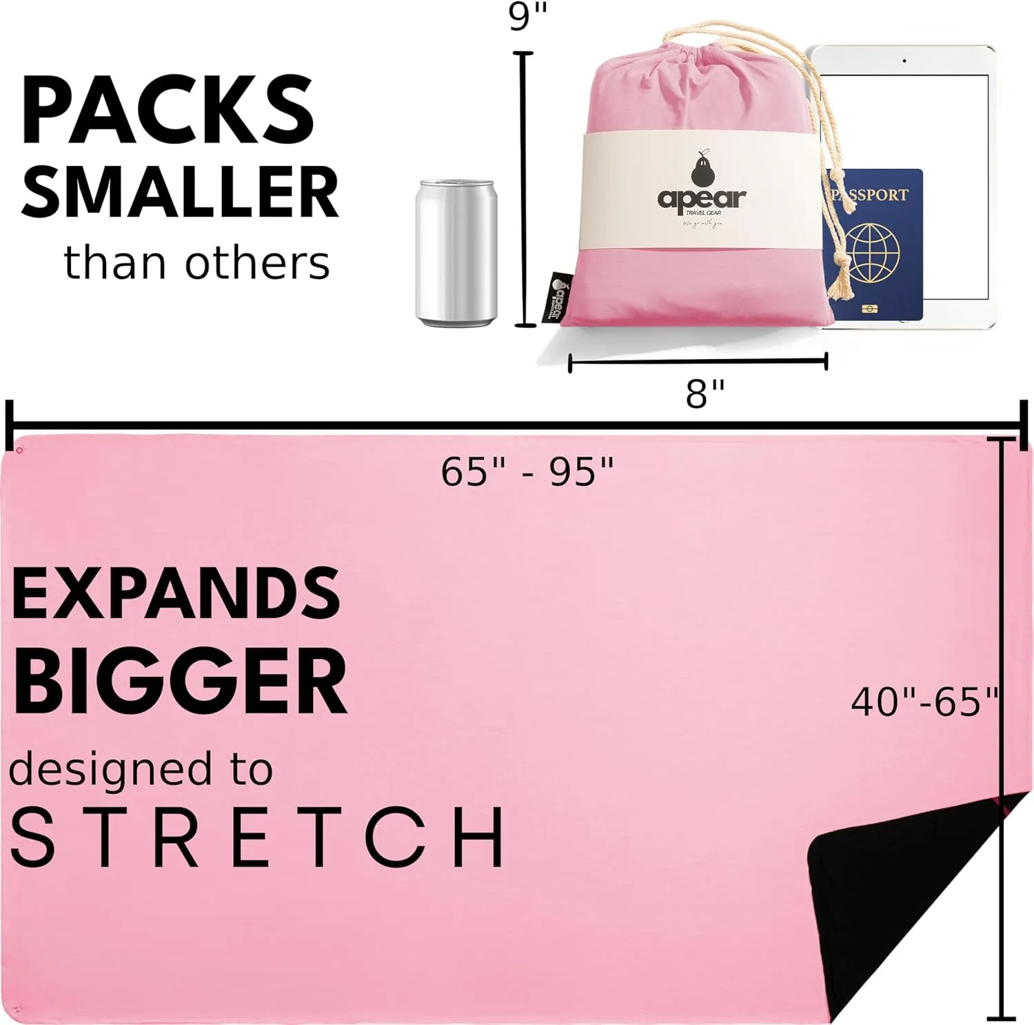 16-in-1 Compact Travel Blanket with Bag – Reversible, Ultra Soft Bamboo Airplane Blanket with Hidden Pocket - Lightweight & Packable for Flights, Camping, Picnic, Travel Essentials