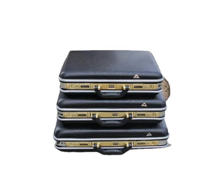 16 inch Coffee Aluminum Attache Case Padded Laptop Briefcase with code Lock and key Hard Sided for ladies' men's gift