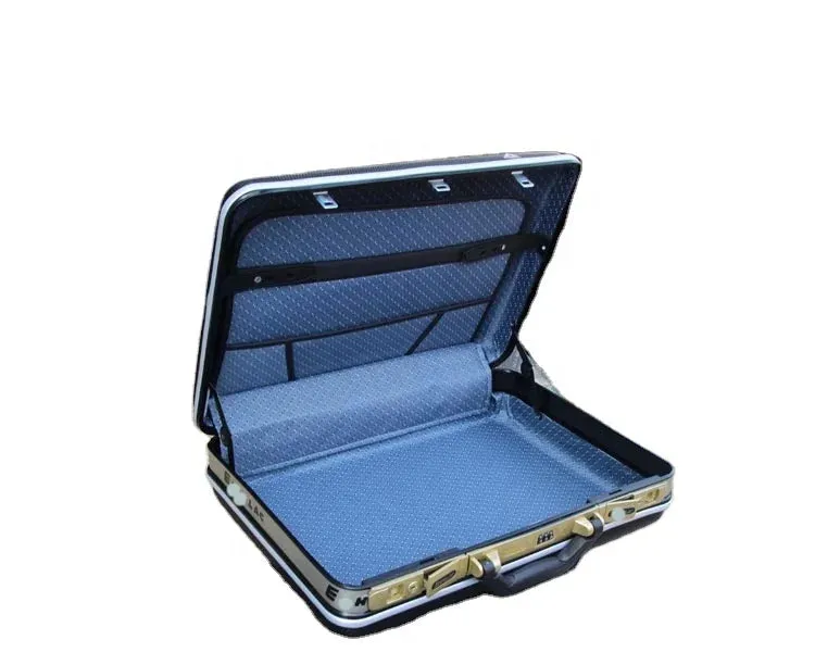 16 inch Coffee Aluminum Attache Case Padded Laptop Briefcase with code Lock and key Hard Sided for ladies' men's gift