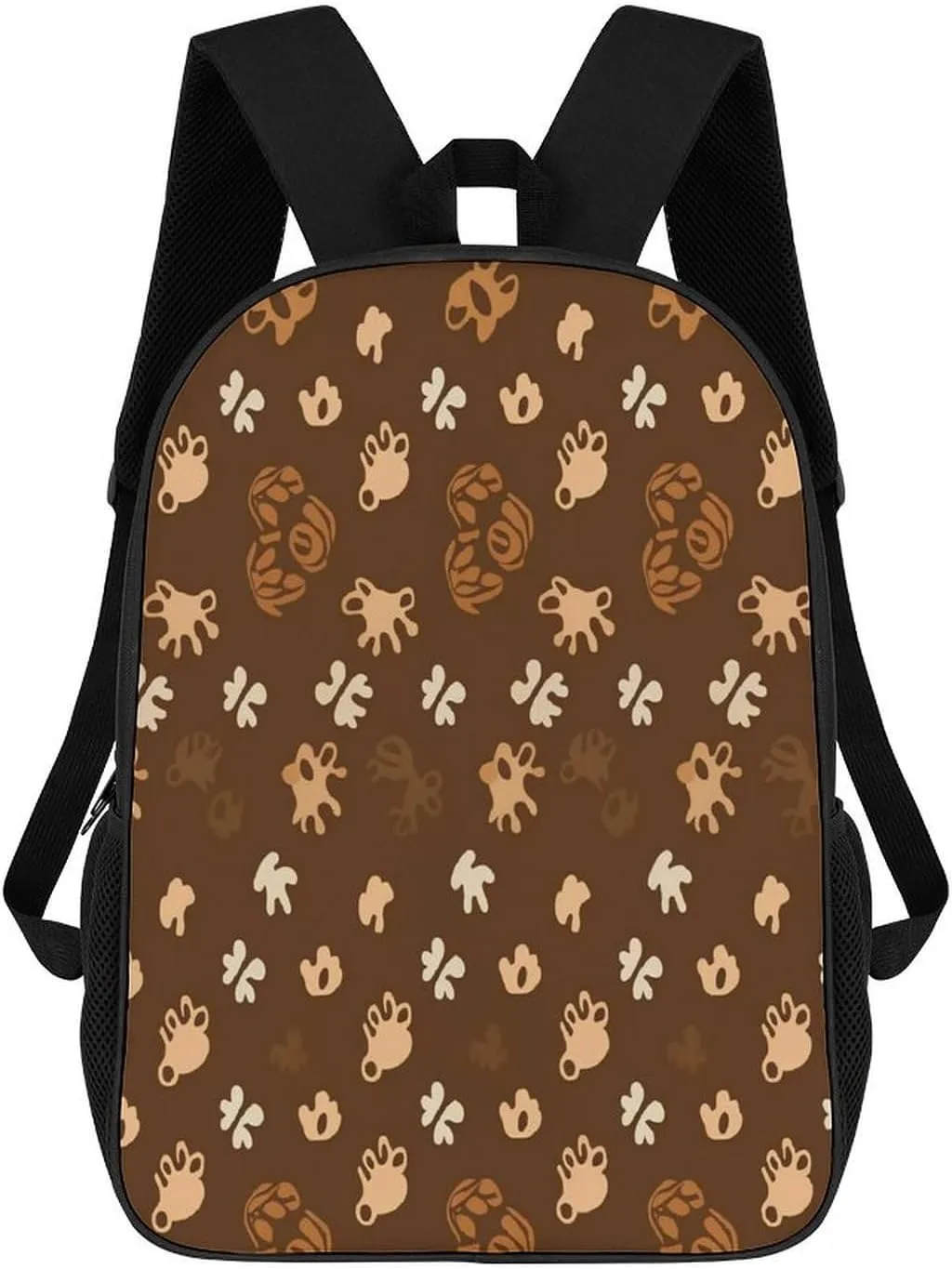 17" Stylish Backpack Paw Print And Hut Printing Travel Business Work Bag Lightweight High-capacity Travel Casual Daypack