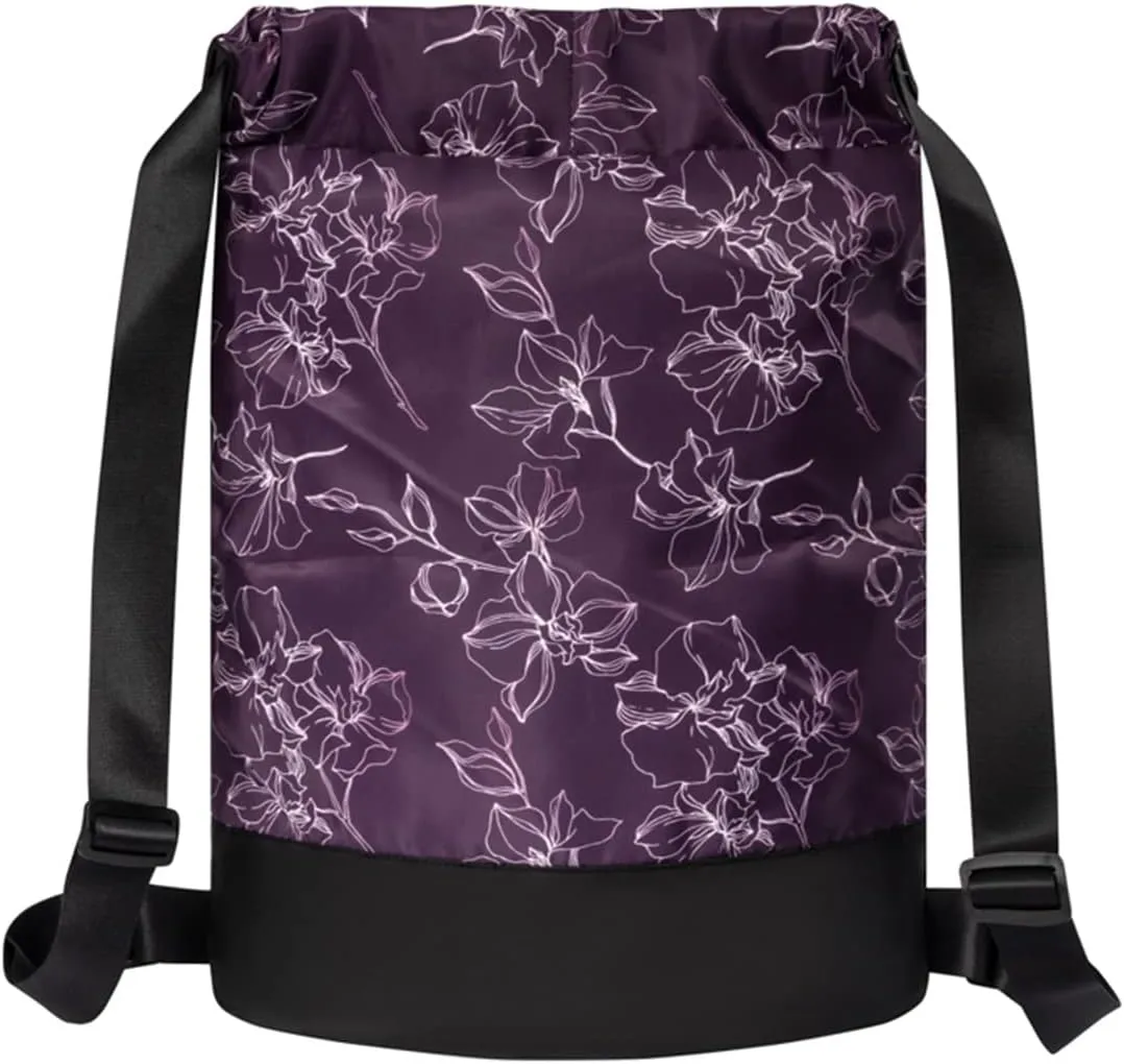 [2-Pack] Flex Cinch Drawstring Gym Bag for Women with Graphic Designs | Durable Lightweight Gym Cinch Bags | Great for Gym Bag, Traveling, and Overnights
