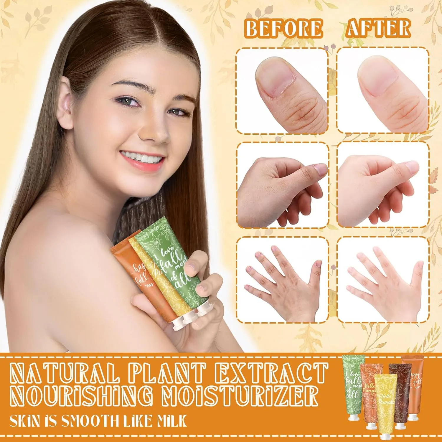 20 Pcs Fall Hand Cream Bulk for Women, Employee Appreciation Gift, Pumpkin Hand Lotion, 30ml Natural Botanical Fragrance Mini Cream for Chapped Travel Work Team Staff Autumn Thanksgiving Day