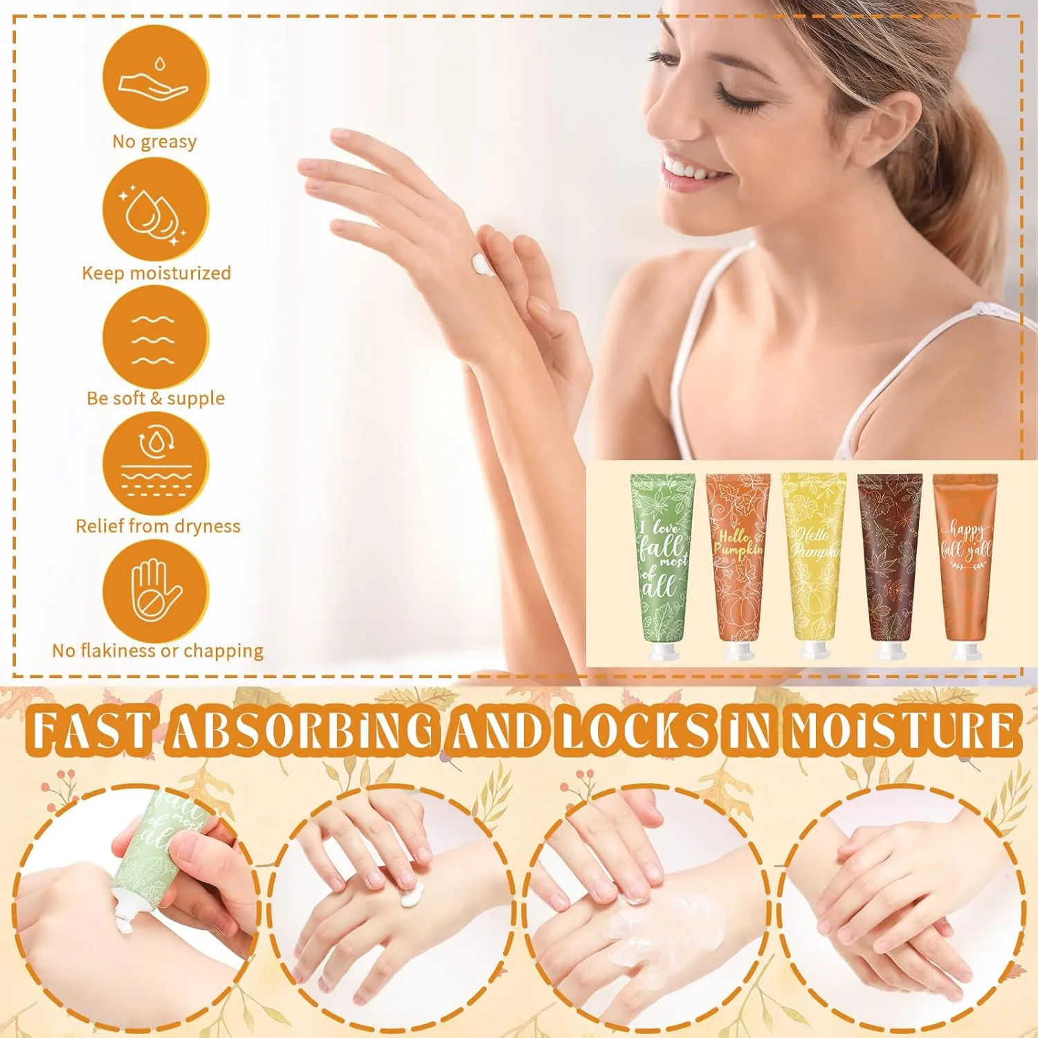 20 Pcs Fall Hand Cream Bulk for Women, Employee Appreciation Gift, Pumpkin Hand Lotion, 30ml Natural Botanical Fragrance Mini Cream for Chapped Travel Work Team Staff Autumn Thanksgiving Day