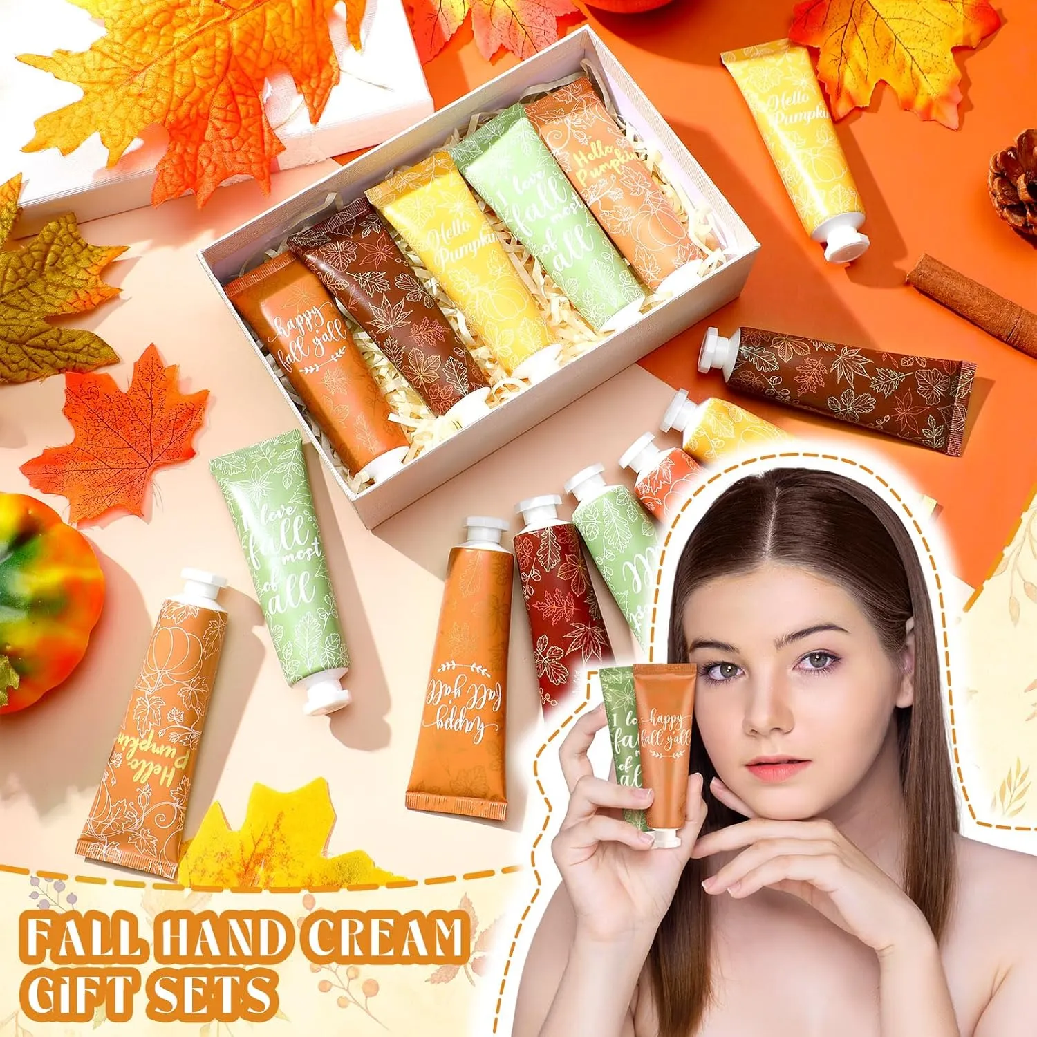 20 Pcs Fall Hand Cream Bulk for Women, Employee Appreciation Gift, Pumpkin Hand Lotion, 30ml Natural Botanical Fragrance Mini Cream for Chapped Travel Work Team Staff Autumn Thanksgiving Day