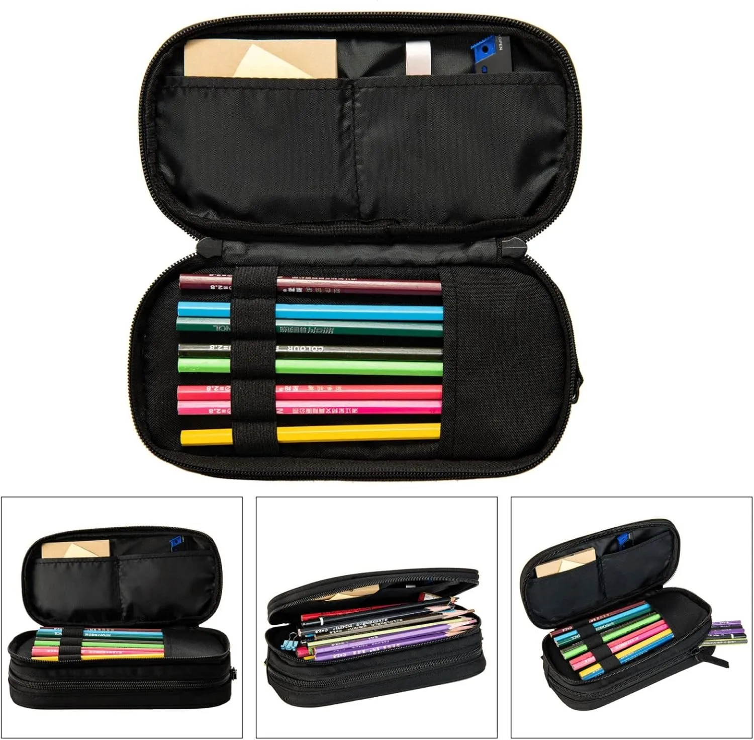 3-In-1 Backpack Bookbag Set,Navy Blue Sky And Star Print Casual Travel Backpacks,With Pencil Case Pouch, Lunch Bag