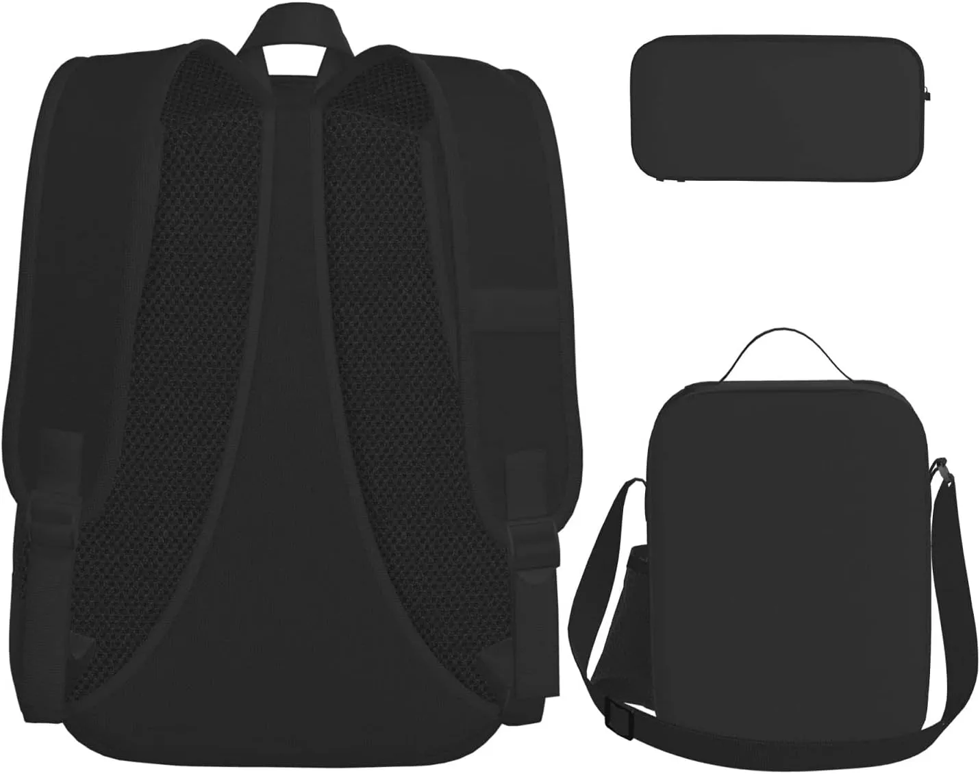 3-In-1 Backpack Bookbag Set,Wood Grain Print Casual Travel Backpacks,With Pencil Case Pouch, Lunch Bag