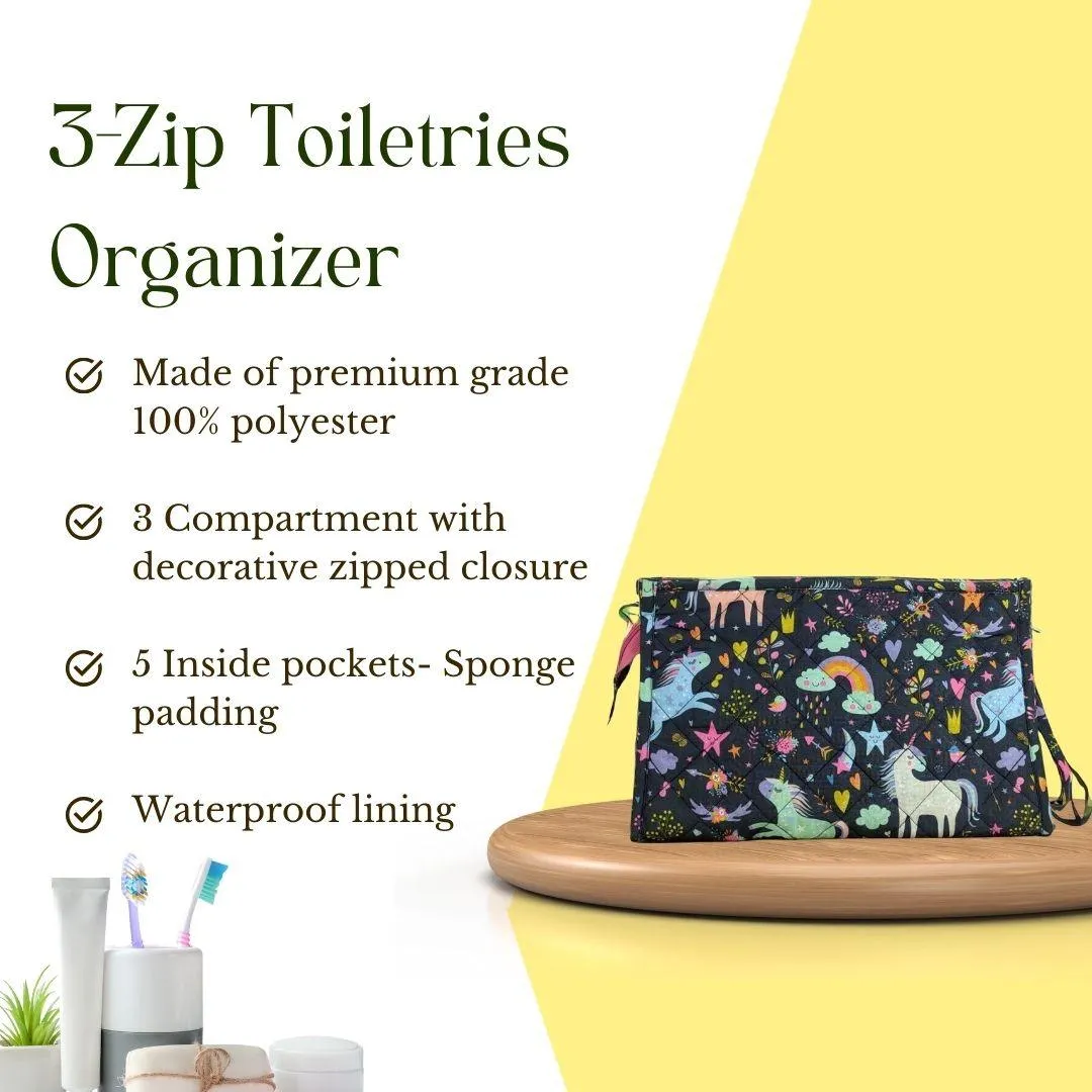 3-Zip Toiletries Organizer - Fairytale