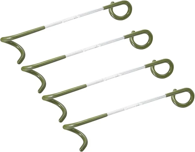 4 Pack Camping Lantern Hook Hanger - S-shaped Hook Stainless Steel Non-Slip Lamp Hanger, Apply to Outdoor/Camping/Hiking (Olive Green)