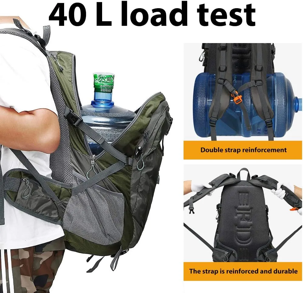 40L Waterproof Lightweight Hiking,Camping,Travel Backpack for Men Women