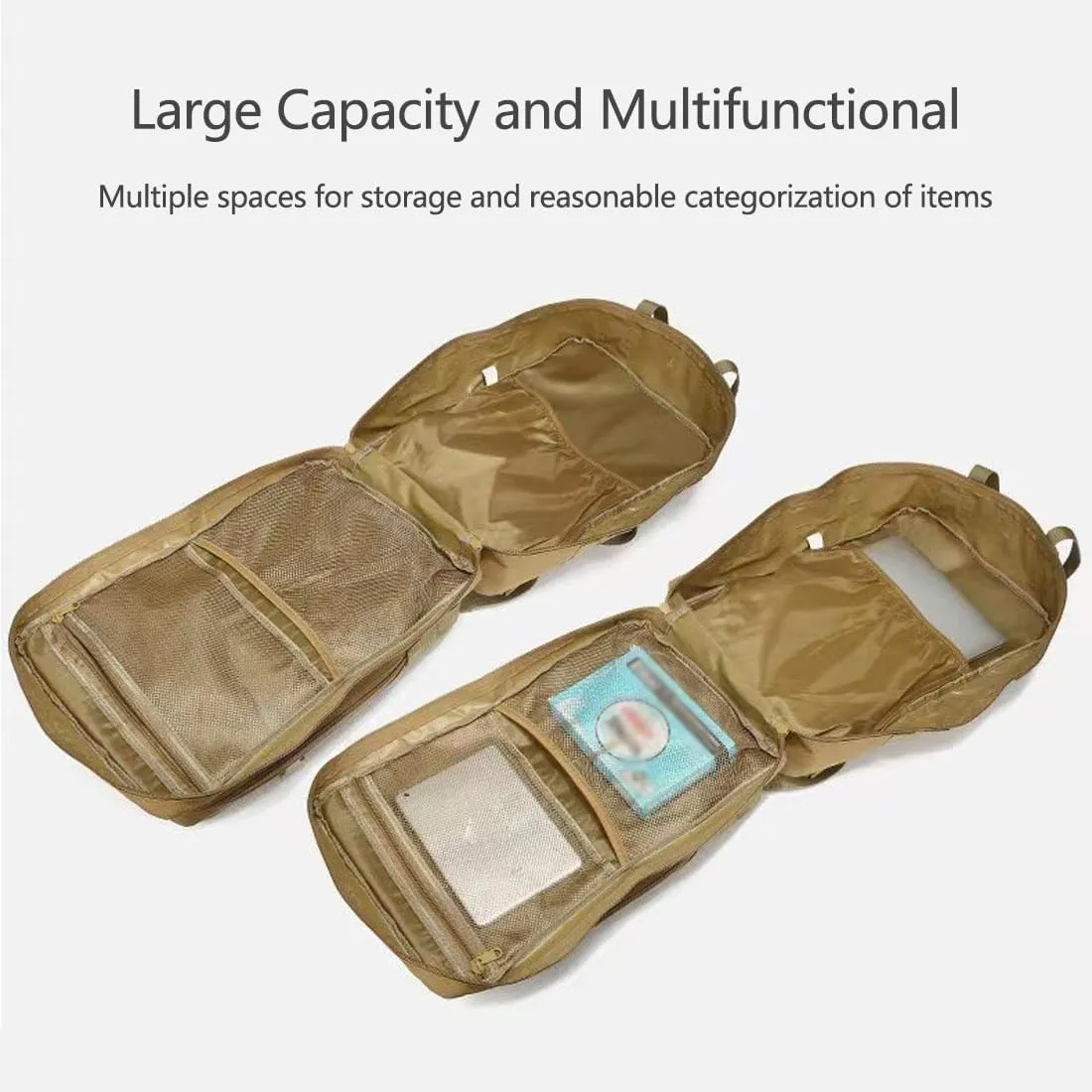 45L Military Tactical Backpack Large Men Army 3 Day Assault Rucksack Molle Bag Daypack (Mud Color)