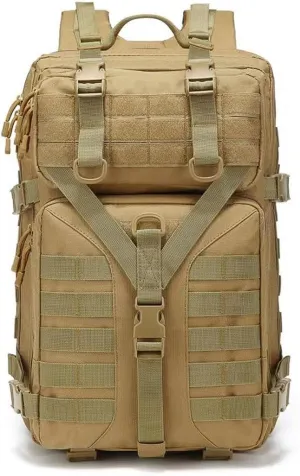 45L Military Tactical Backpack Large Men Army 3 Day Assault Rucksack Molle Bag Daypack (Mud Color)