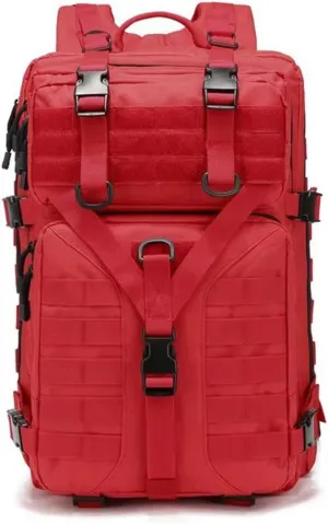 45L Military Tactical Backpack Large Men Army 3 Day Assault Rucksack Molle Bag Daypack (Red)