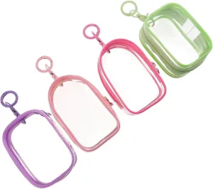 4pcs Mini Figures Keychain Pouch Portable Travel Toiletry Bag for Dolls Action Figures Waterproof