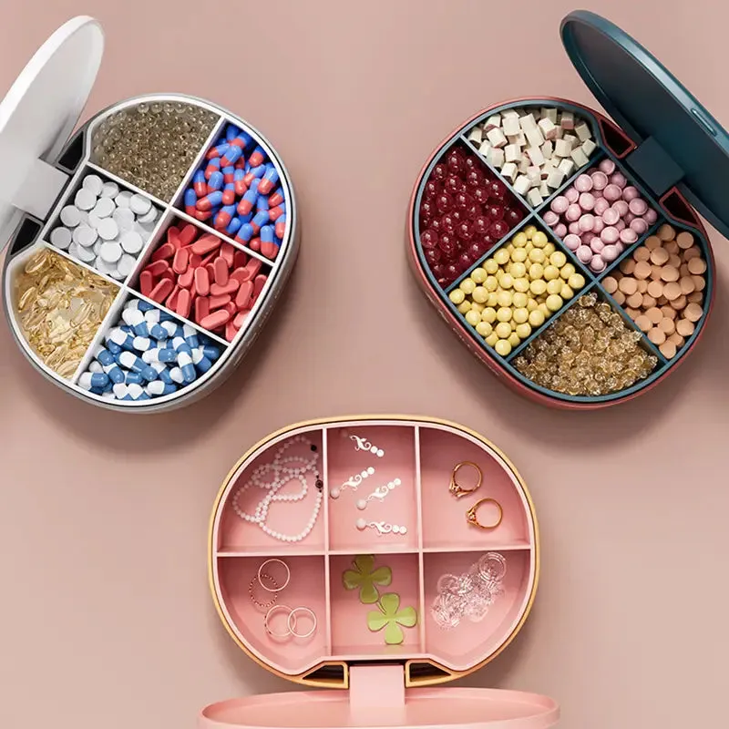 6-Grid Medicine Organizer - Travel-Friendly Pill Case