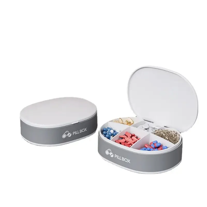 6-Grid Medicine Organizer - Travel-Friendly Pill Case