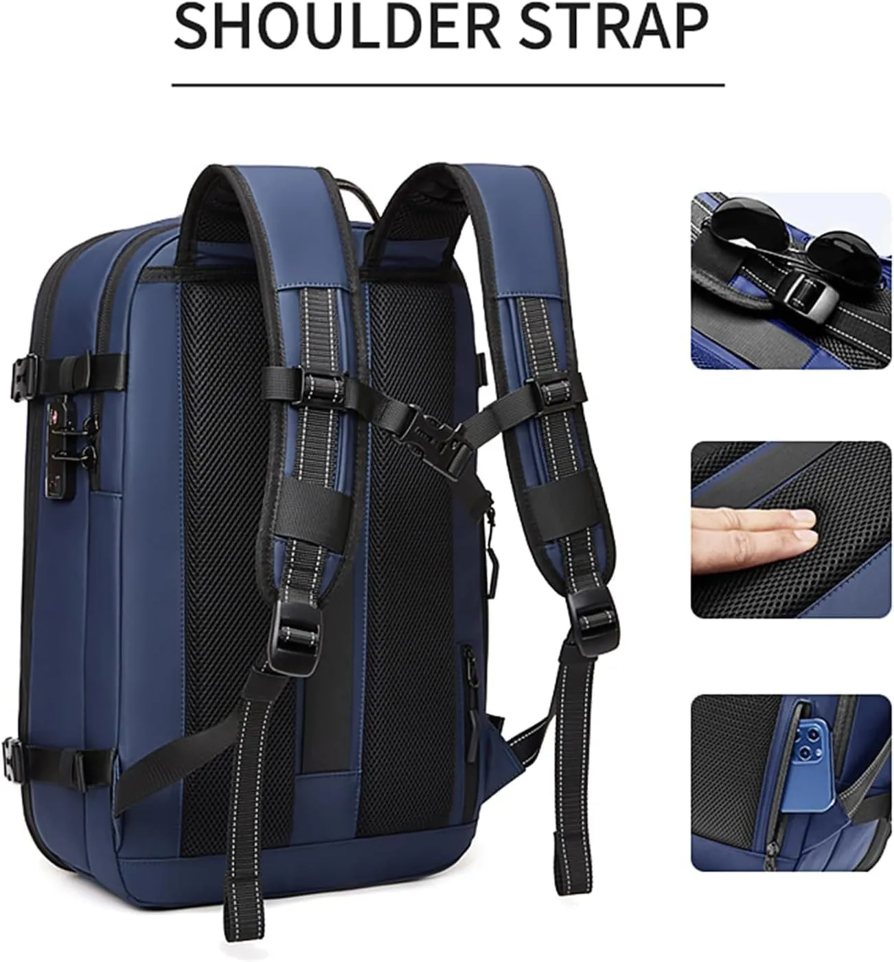 60L Airback Backpacks Expandable Travel Backpack Vacuum Compression Carry on BackPack Anti-theft Waterproof 17inch Laptop Bag