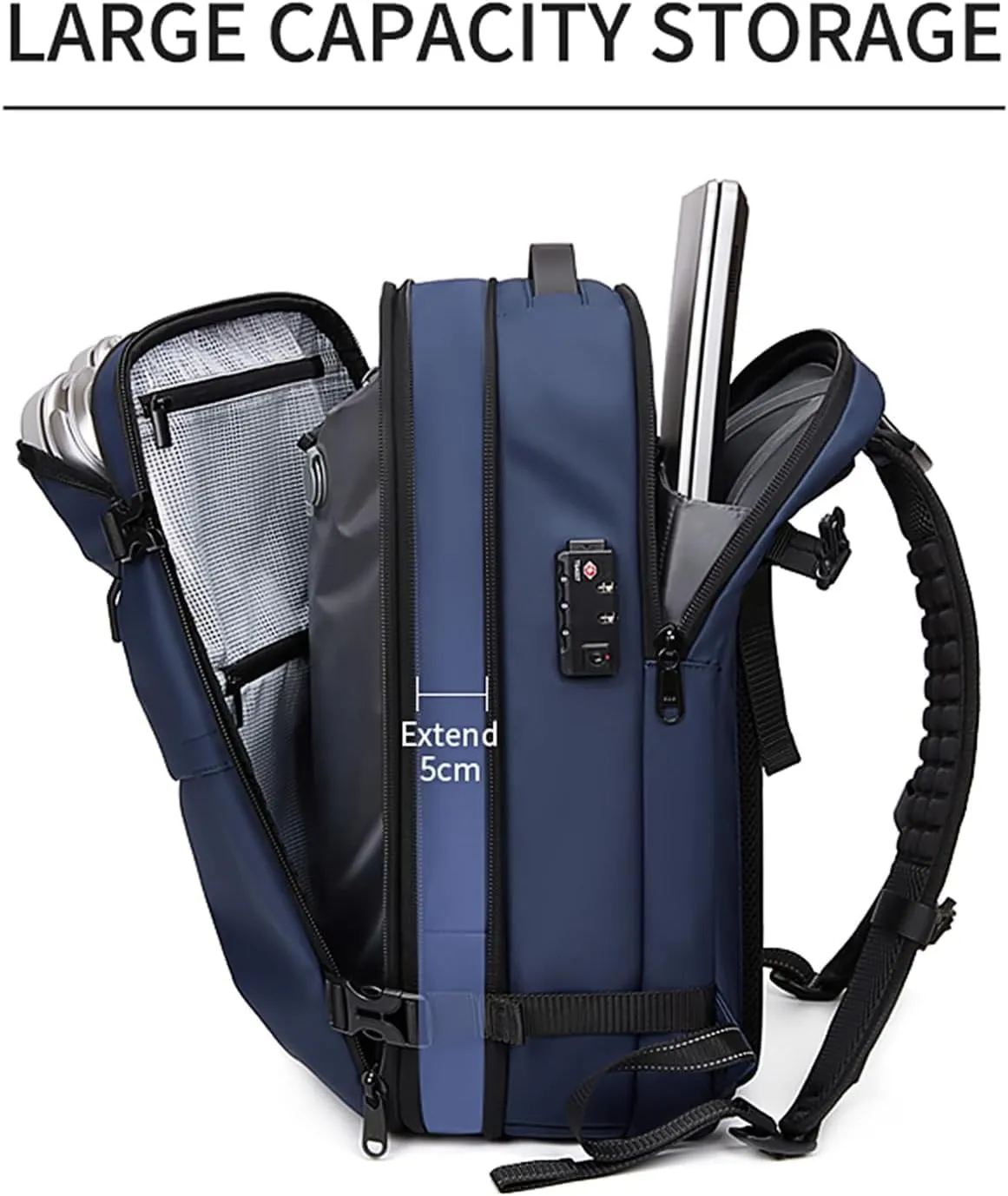 60L Airback Backpacks Expandable Travel Backpack Vacuum Compression Carry on BackPack Anti-theft Waterproof 17inch Laptop Bag