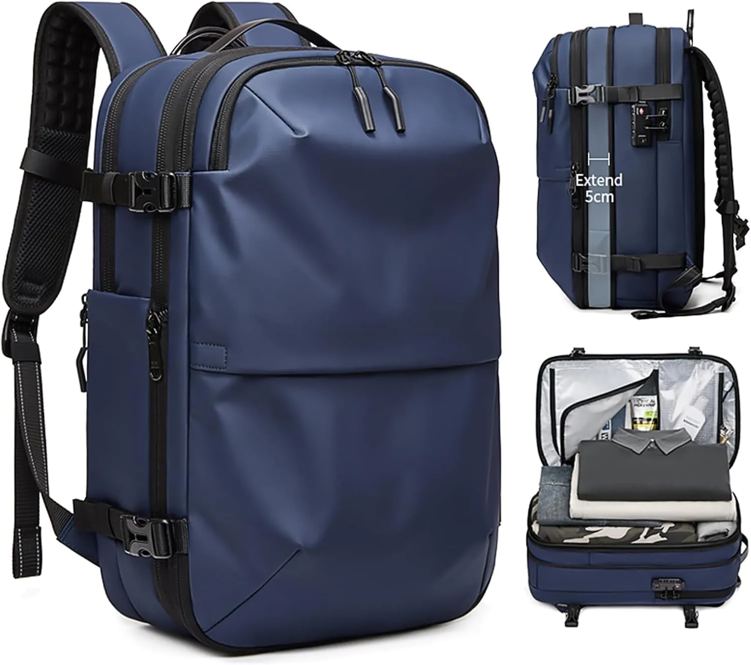 60L Airback Backpacks Expandable Travel Backpack Vacuum Compression Carry on BackPack Anti-theft Waterproof 17inch Laptop Bag