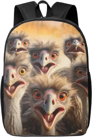 A Flock Of Ostriches Backpack Waterproof Carry On Shoulder Backpacks Lightweight Travel Casual Daypacks Laptop Bag For Women Men