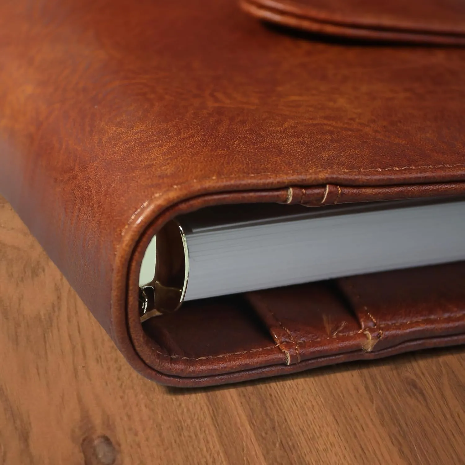 A5 Binder 6 Ring, PU Leather Refillable Notebook with Blank Loose Leaf Paper, Filler Paper, Loose Leaf Personal Planner Budget Binder with Magnetic Buckle Closure
