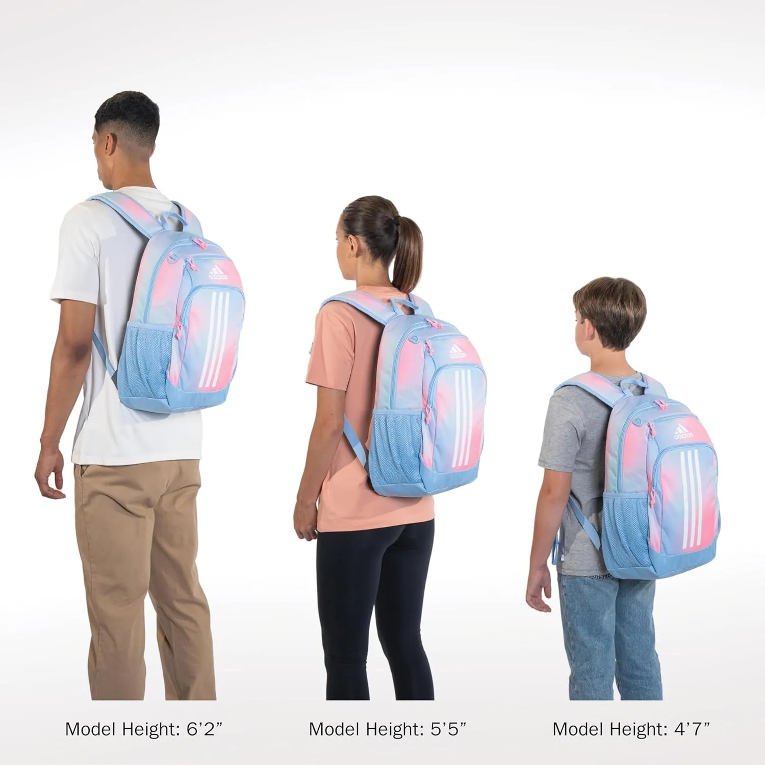 adidas Creator Laptop Backpack for Women and Men, Comfortable and Durable Small Athletic Bag, Adi Multi Collage Light Purple/Onix Grey/White, One Size