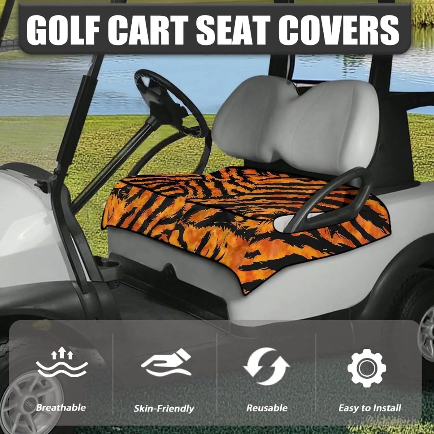 AFPANQZ Golf Cart Seat Cover with Pockets Universal Fit Easy to Install and Clean Lightweight Golf Cart Blanket