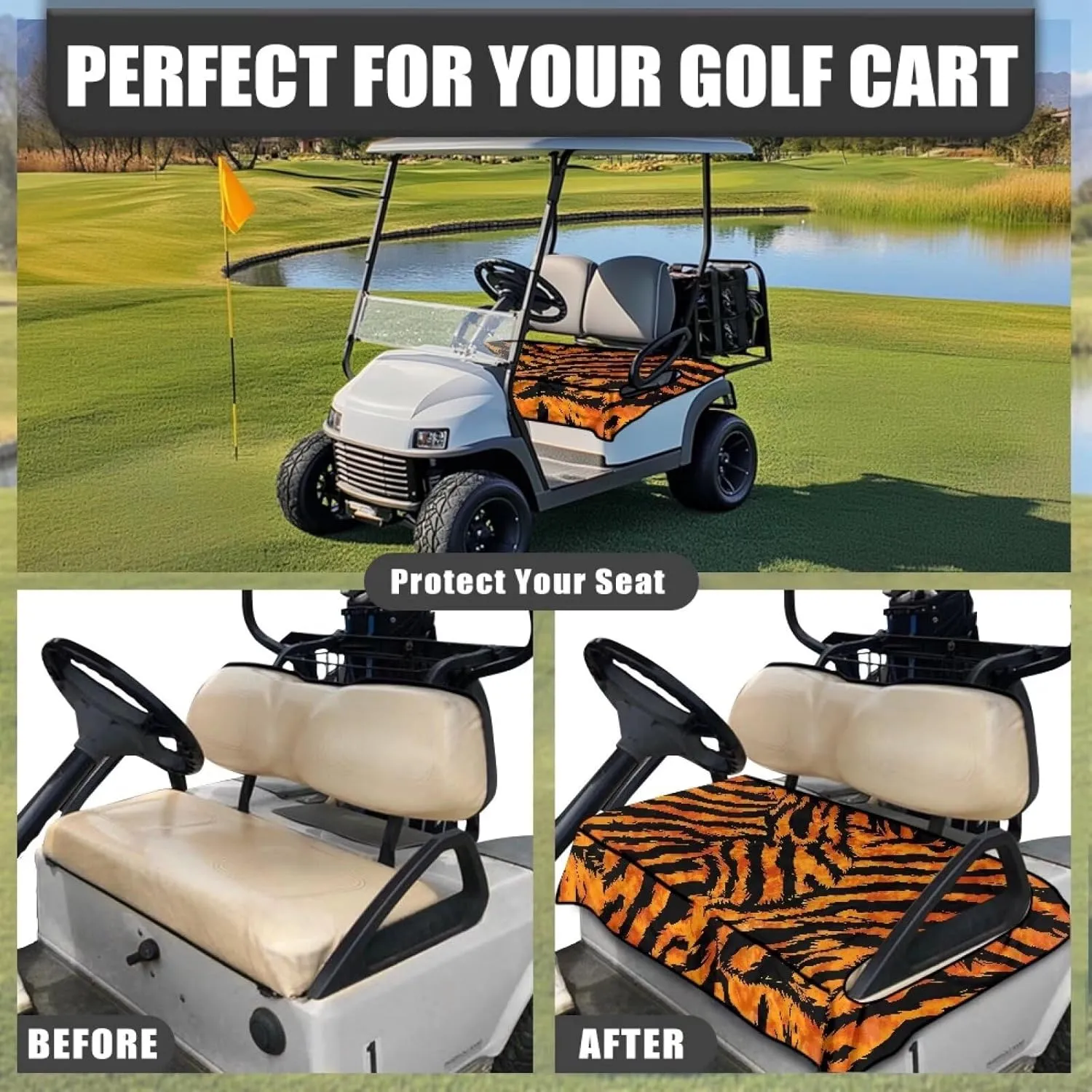 AFPANQZ Golf Cart Seat Cover with Pockets Universal Fit Easy to Install and Clean Lightweight Golf Cart Blanket