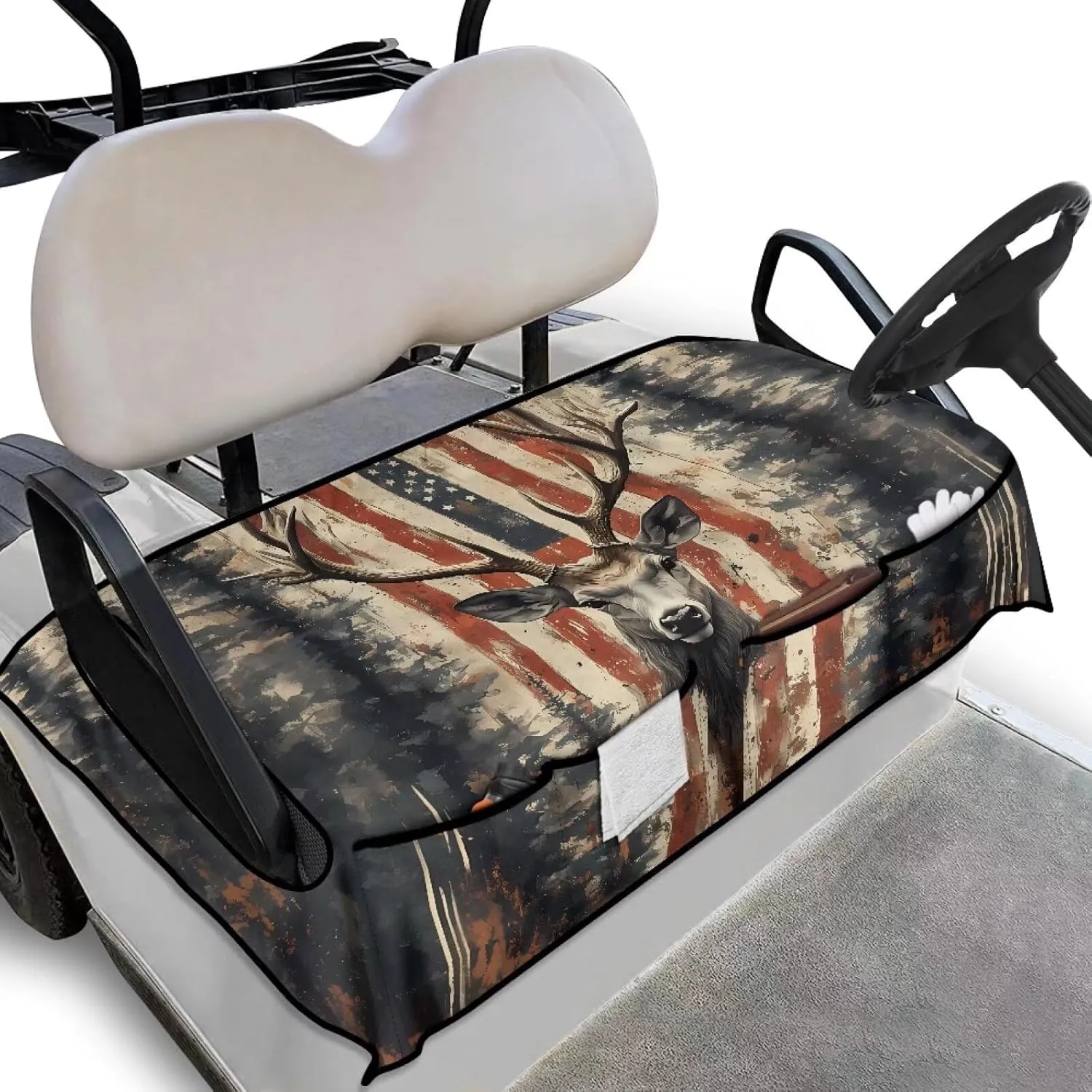 AFPANQZ Golf Cart Seat Cover with Pockets Universal Lightweight Microfiber Golf Cart Seat Blanket Washable Golf Cushion