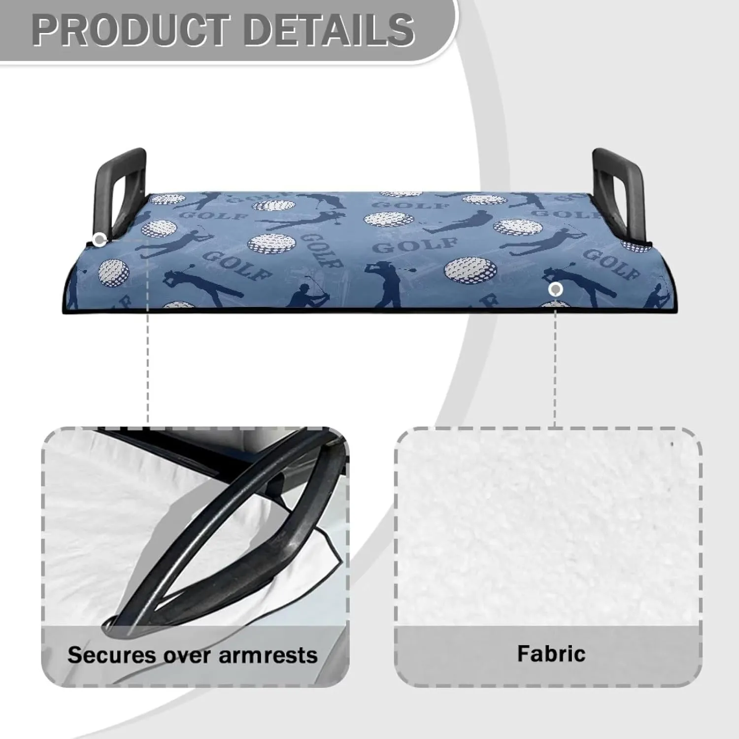 AFPANQZ Golf Pattern Golf Cart Seat Cover Cushion Universal Cushion Cover Easy to Install Golf Cart Seat Blanket Cart Accessories