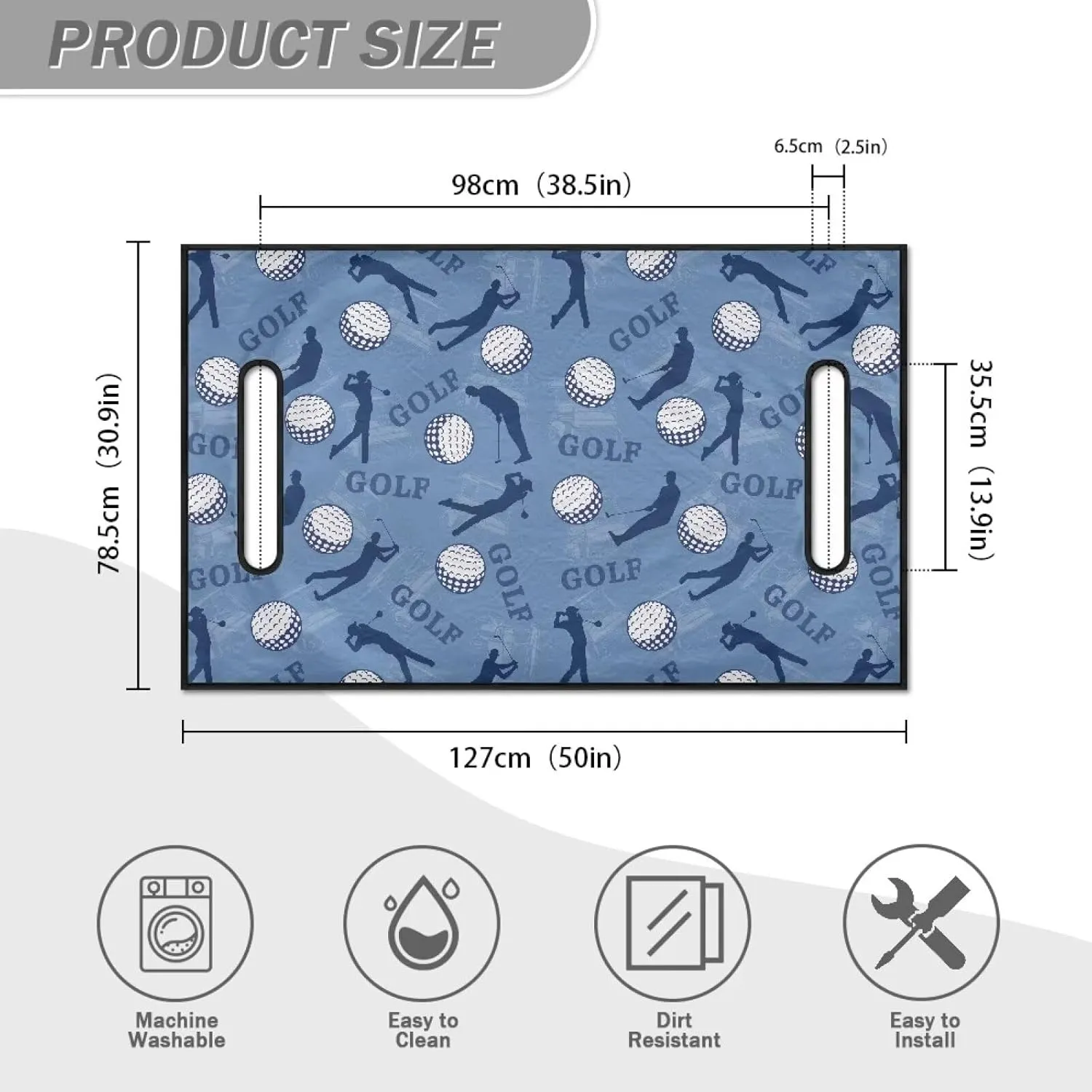 AFPANQZ Golf Pattern Golf Cart Seat Cover Cushion Universal Cushion Cover Easy to Install Golf Cart Seat Blanket Cart Accessories