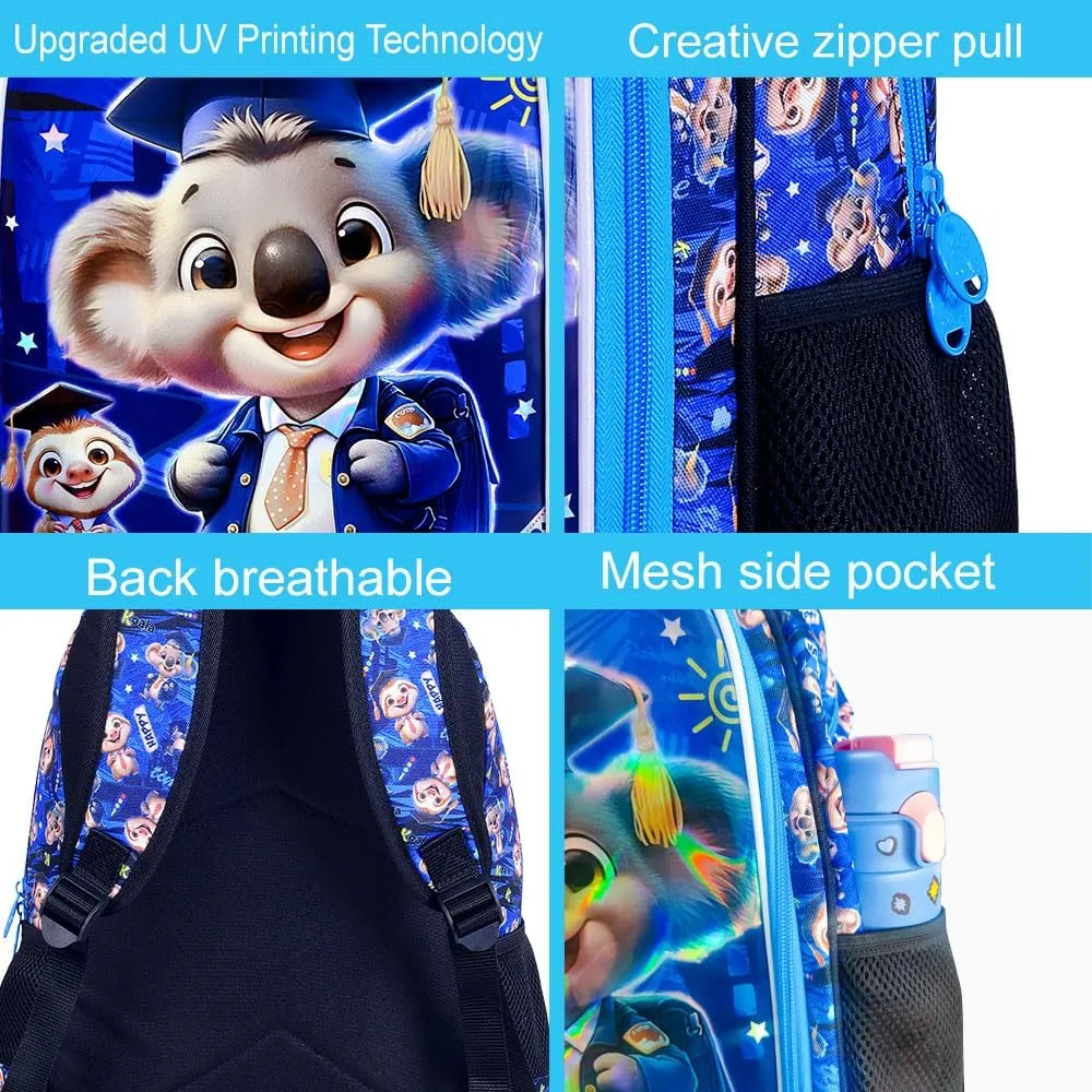 AGSDON 3PCS Backpack for Boys, Kids Elementary Bookbag with Lunch Box, Water Resistant School Backpacks for Kindergarten