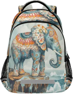 ALAZA Ancient Pattern Elephant Backpacks Travel Laptop Daypack School Book Bag for Men Women Teens Kids