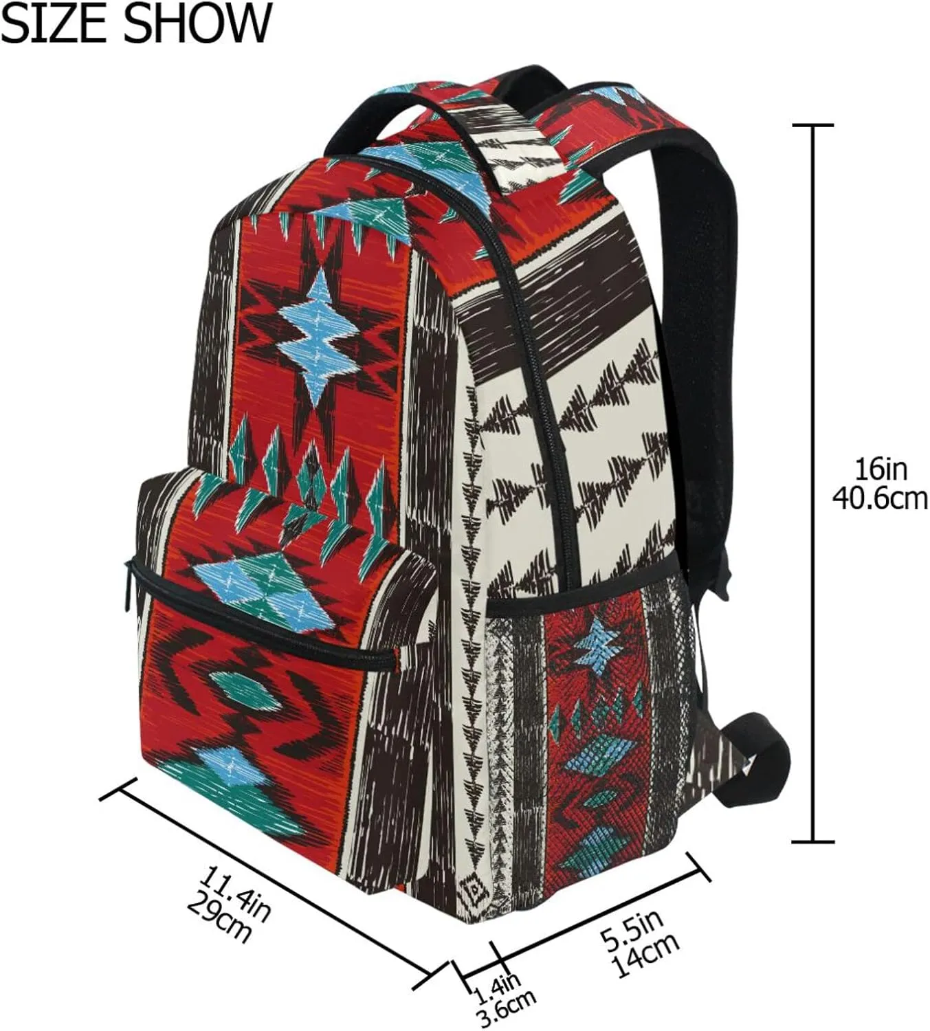 ALAZA Aztec Backpack for School Boys Western Backpacks Aztec Back Pack Geometry Personalized Kids Bookbag 3rd 4th Grade Elementary Daypacks Age 8-12 Travel Rucksack