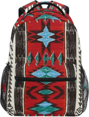 ALAZA Aztec Backpack for School Boys Western Backpacks Aztec Back Pack Geometry Personalized Kids Bookbag 3rd 4th Grade Elementary Daypacks Age 8-12 Travel Rucksack