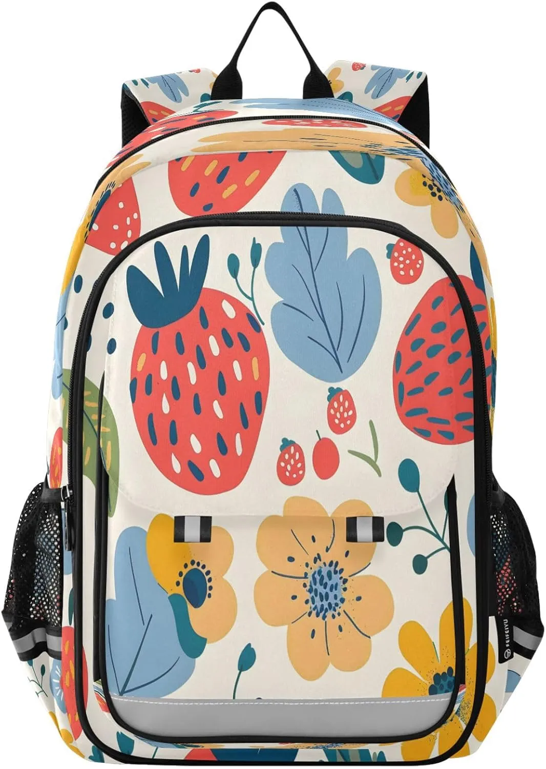 ALAZA Cartoon Flowers Strawberries School Backpacks Travel Laptop Bag Kids Bookbag for Girls Boys Teens Women Men73