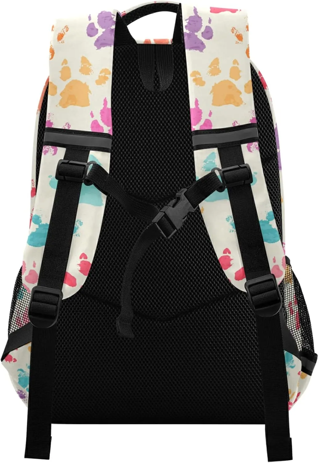 ALAZA Colorful Dog Paws Print Vinatge Backpacks Travel Laptop Daypack School Book Bag for Men Women Teens Kids