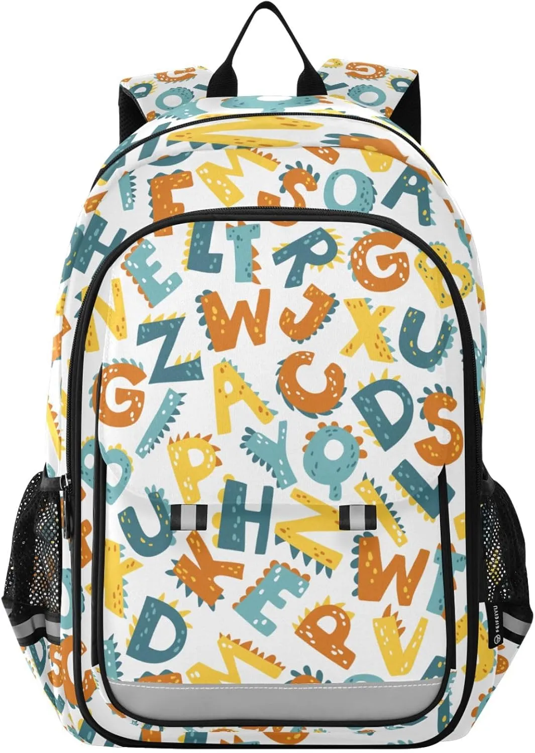 ALAZA Dino Alphabet Laptop Backpack Purse for Women Men School Bag 17 Inch Bookbag Student Boys Girls Travel Casual Daypack