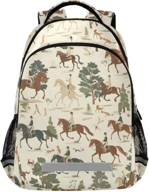 ALAZA Hunting on Horseback Riders Backpacks Travel Laptop Daypack School Book Bag for Men Women Teens Kids