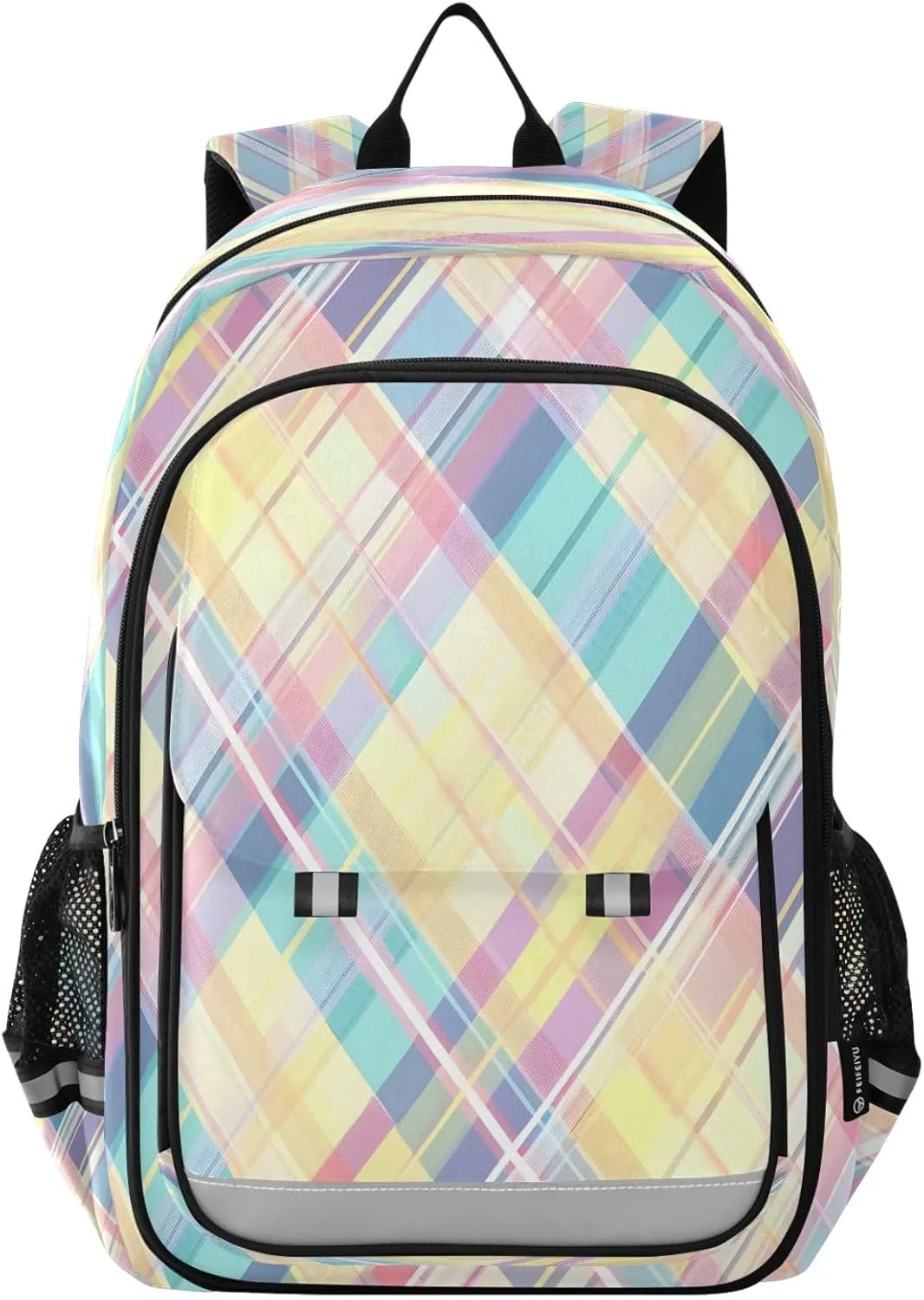 ALAZA Light Plaid Romantic Style School Backpacks Travel Laptop Bag Kids Bookbag for Girls Boys Teens Women Men
