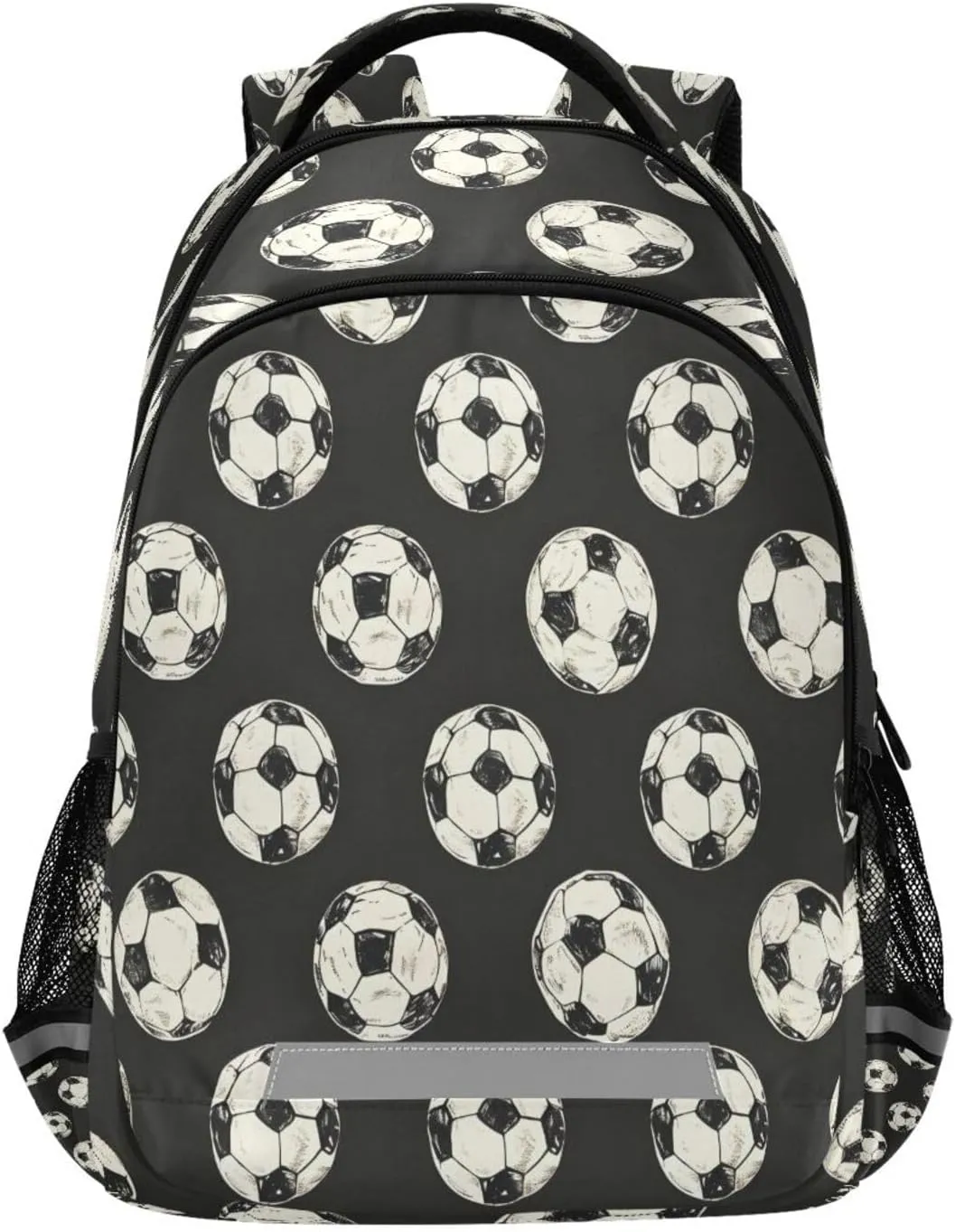 ALAZA Monochrome Soccer Pattern Backpacks Travel Laptop Daypack School Book Bag for Men Women Teens Kids