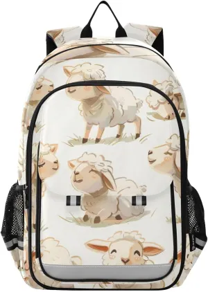 ALAZA Moody Sheep School Backpacks for Girls Boys Kids Middle High Schoolbag Lightweight Bookbag Large Capacity Multiple Pockets Laptop Backpack for Women Men