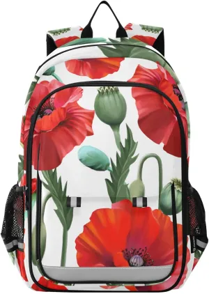 ALAZA Petal Buds and Poppy Flowers Laptop Backpack Purse for Women BookBags 17 inch School Bags Men Boys Girls Travel Casual Daypack