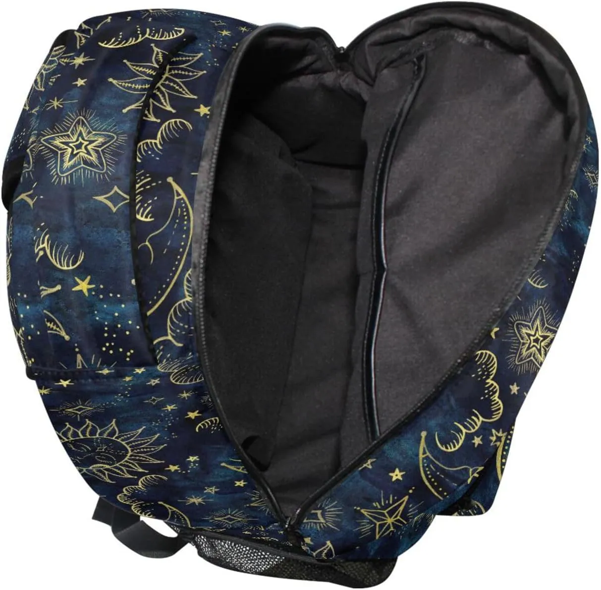 ALAZA Sun Moon Boho Cosmos Astrology Backpack Purse with Multiple Pockets Name Card Personalized Travel Laptop Book Bag, Size M/16.9 inch
