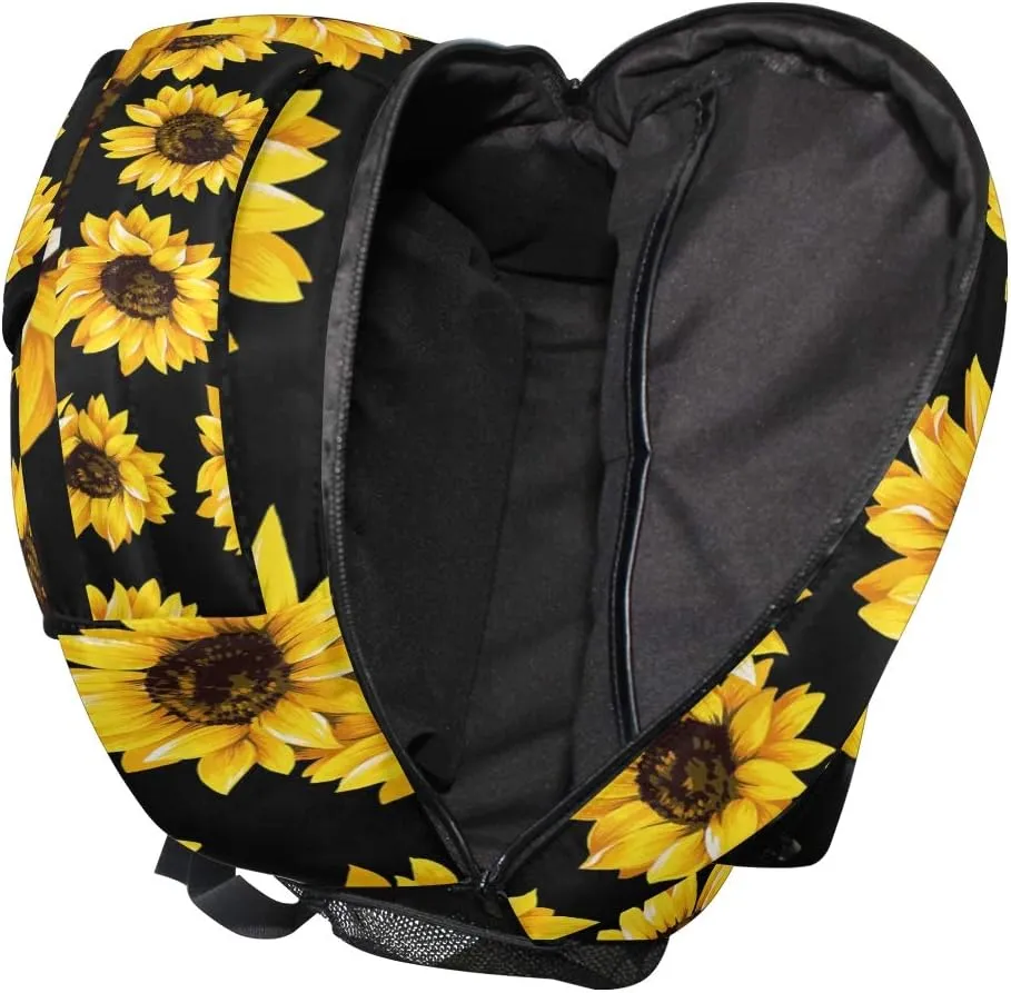 ALAZA Sunflower Print Floral Backpack Purse for Women Laptop iPad Tablet Travel School Bag w/Multiple Pockets
