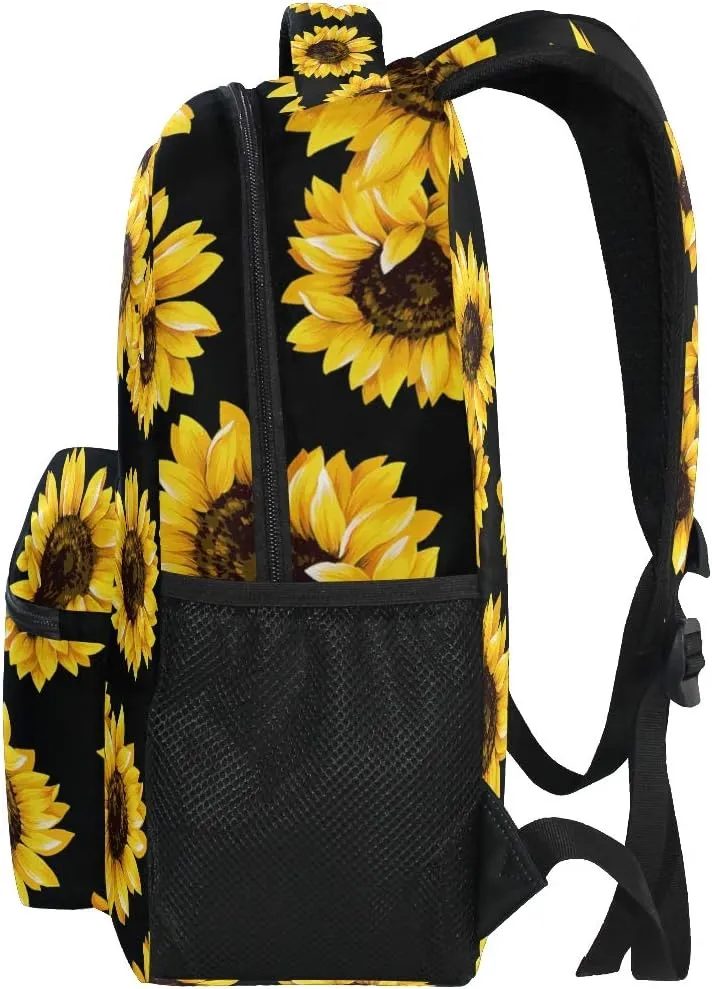 ALAZA Sunflower Print Floral Backpack Purse for Women Laptop iPad Tablet Travel School Bag w/Multiple Pockets